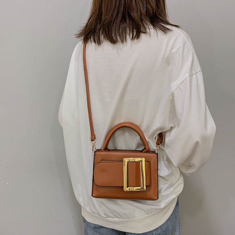 Piccola borsa quadrata per donna 2020, nuova borsa a tracolla alla moda coreana, tinta unita, con texture_voghion.com
