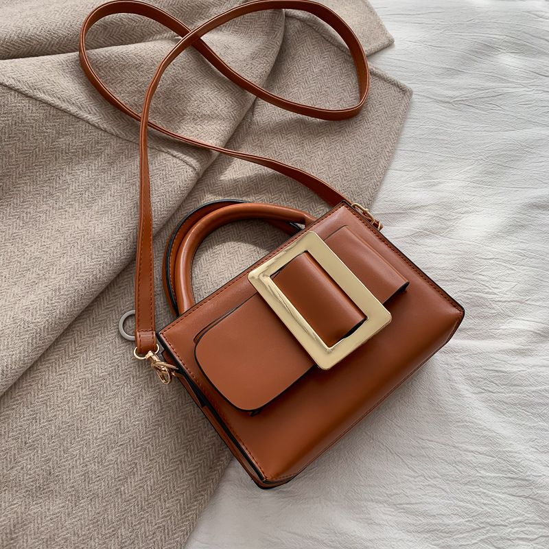 Piccola borsa quadrata per donna 2020, nuova borsa a tracolla alla moda coreana, tinta unita, con texture_voghion.com