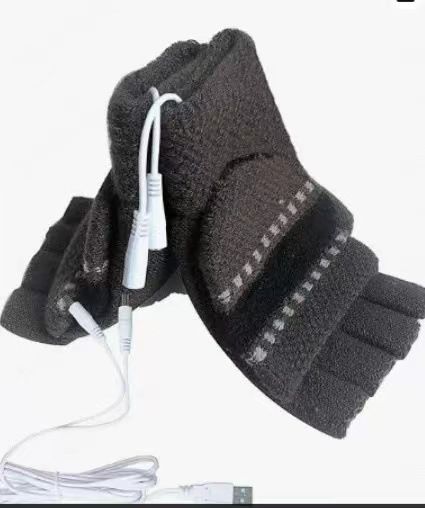 Guanti riscaldati elettrici a doppia faccia per adulti, senza dita, spessi e caldi, a mezze dita, riscaldati tramite USB_voghion.com