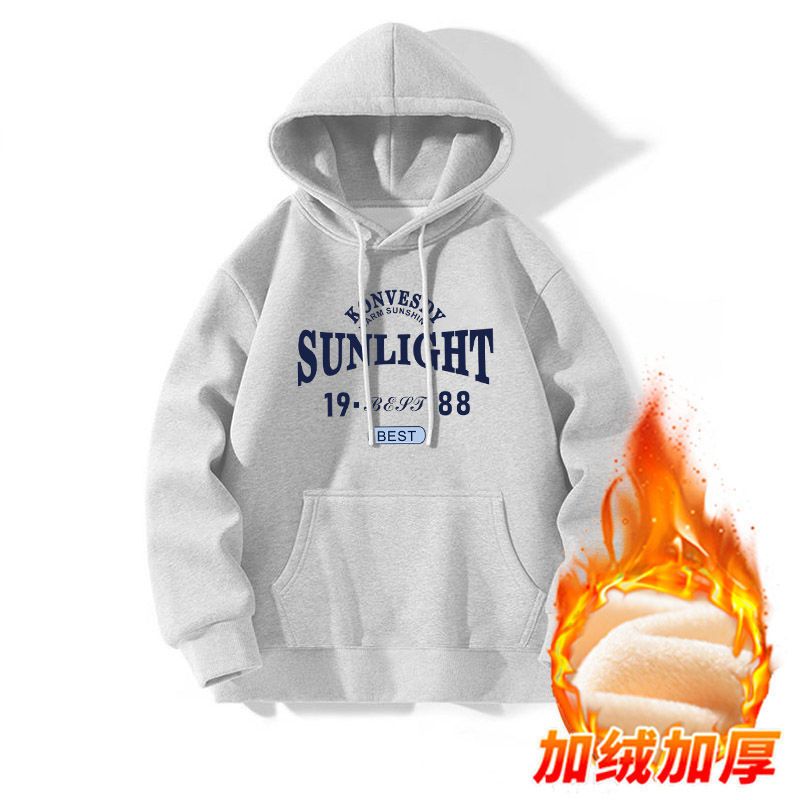 Felpa con cappuccio da uomo, casual, ampia, stampata, a maniche lunghe, felpa con cappuccio, giacca invernale con fodera in pile, parte superiore spessa_voghion.com