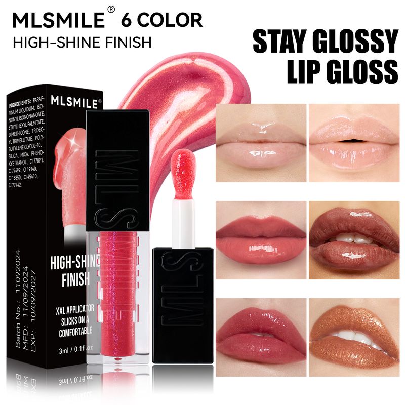 Mirror Water Moisturizing Oil Plumping Pearl Glaze Transparent Lip Gloss_voghion.com