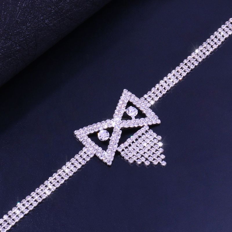 Jewelry Tassel Diamond Time Hourglass Anklet Beach Multi-row Hollow Rhinestone Anklet_voghion.com