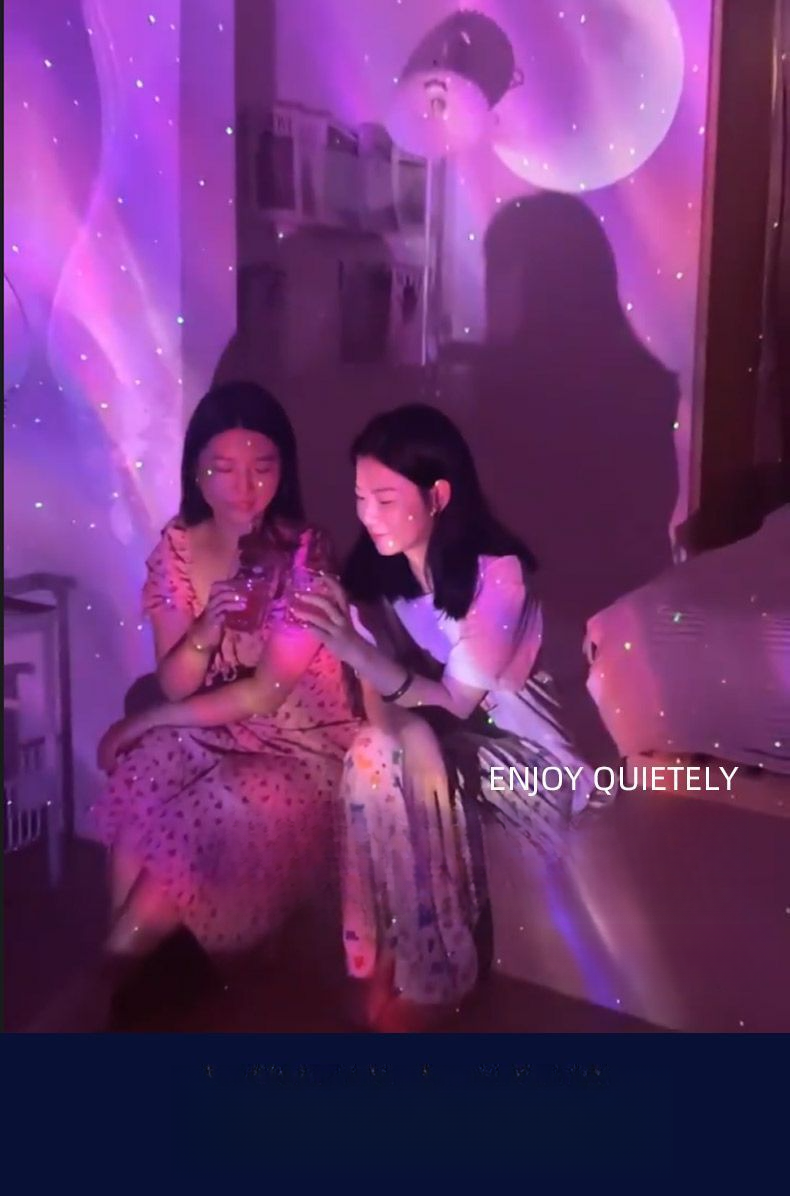 Proiettore di cielo stellato aurora boreale, controllo APP, luce notturna laser, streaming live, altoparlante Bluetooth, lampada con atmosfera lunare_voghion.com