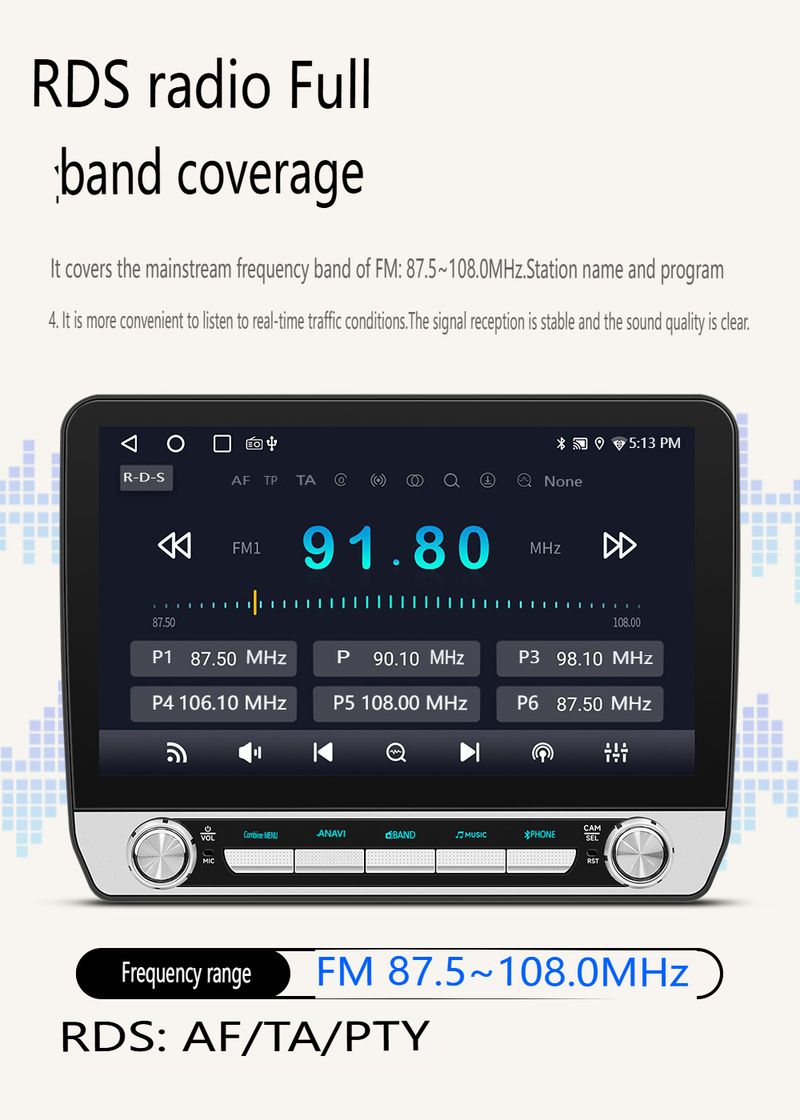 Estéreo universal para coche Android de 10,1" con cámara de visión trasera HD - Sistema de navegación GPS con pantalla táctil de ocho núcleos 4G, CarPlay/Android Auto inalámbrico, Bluetooth 5_voghion.com