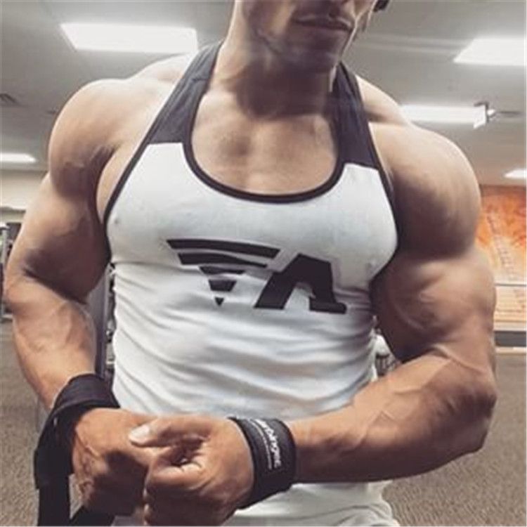 Men's Sports Fitness Running Exercise Tight Elastic Sleeveless Tank Top Equipment Exercise Personality Tank Top_voghion.com