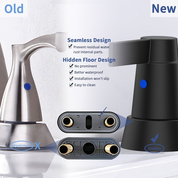 Bathroom Faucet Matt Black 2-Handle Bathroom Sink Faucet 360 Degree High Arc Swivel Spout Centerset 4 Inch Vanity Faucet Bathroom Faucet 3 Holes Lavat_voghion.com