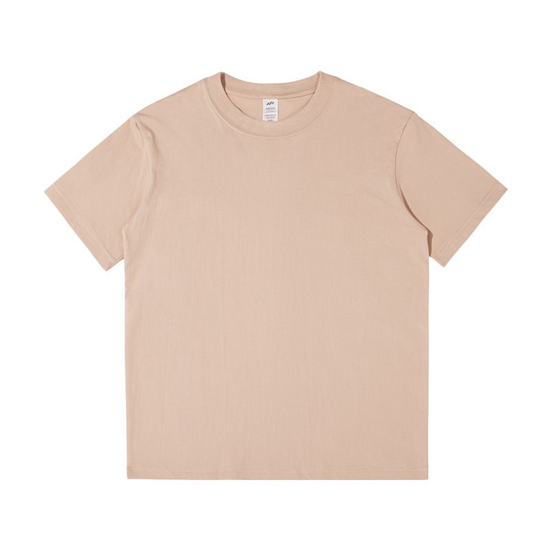 2025d Drei Seewale|230g Kurzarm Xinjiang Gekämmte Baumwolle Herren Einfarbig Weiß Trendy Lose Blank T-Shirt_voghion.com