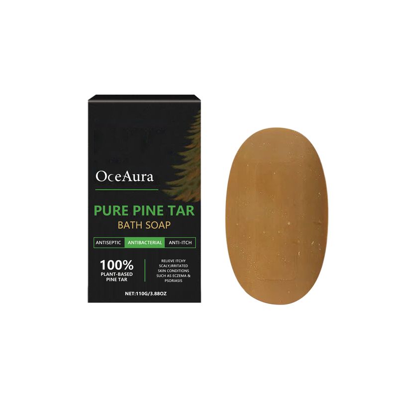 OceAura Pure Pine Tar Bath Soap Moisturizes And Cleanses Pores And Washes Delicate Skin Body Soap_voghion.com