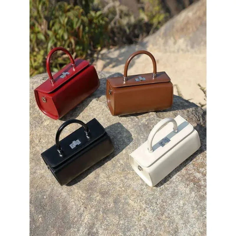 Echtes Leder Frau Schulter Handtaschen Damen Umhängetaschen Designer Minimalismus Mini Weiße Tasche_voghion.com