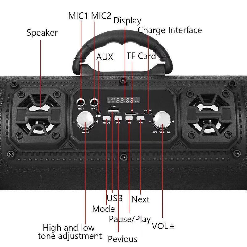 New Wireless Karaoke Bluetooth Speaker - Car Audio Subwoofer With Built-in Mic, Gift For Singers & Music Lovers | Computer Party Speaker_voghion.com