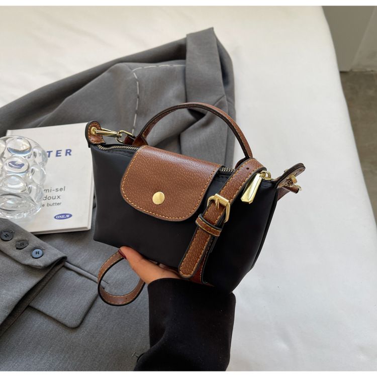 2024 New Nylon Dumpling Bun for Female Niche, Dragon Mini Xiang Splicing Handbag, Premium Single Shoulder Crossbody Bag_voghion.com