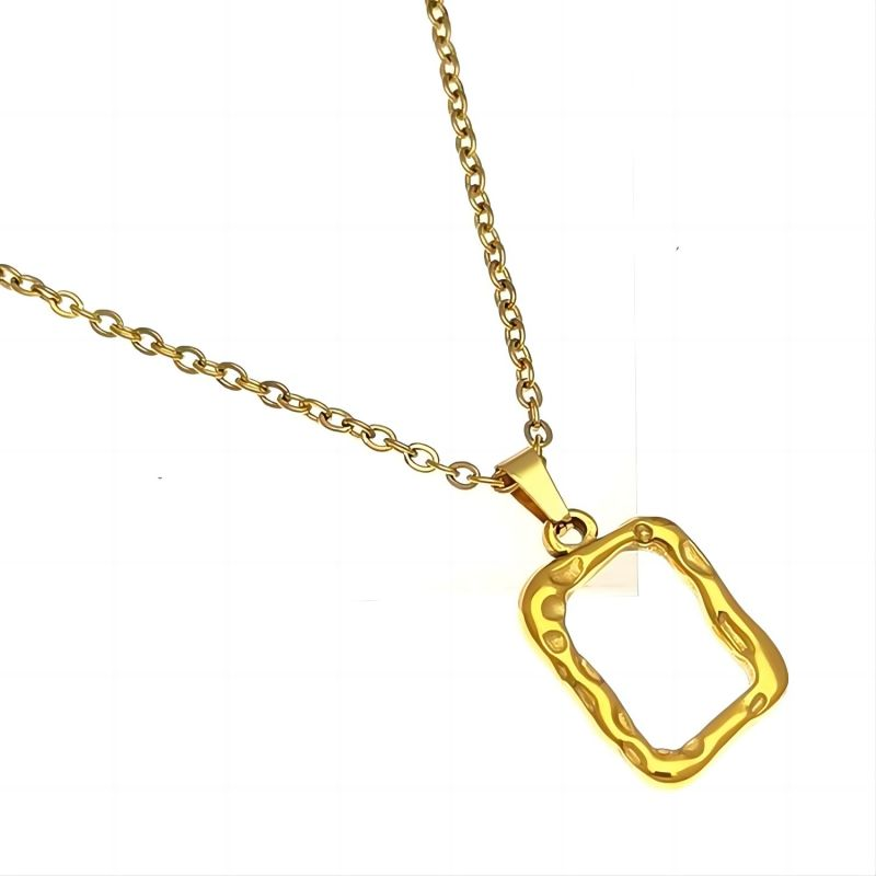 Coole und unregelmäßige geometrische Halskette mit vergoldetem Edelstahl, einzigartiger Designsinn, Kragenkette, modische Halskette für Frauen_voghion.com