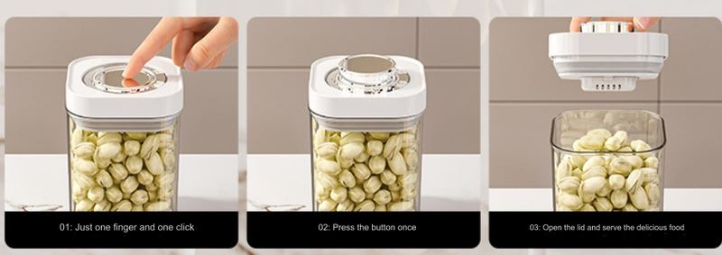 Press type sealed container for storage and preservation, kitchen moisture-proof sealed miscellaneous grain storage tank, snacks and dried fruits_voghion.com