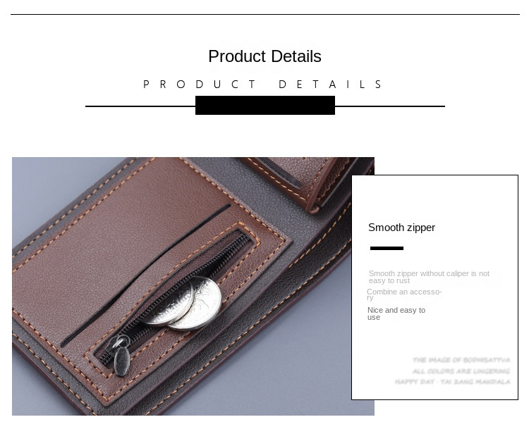 Cartera corta, cartera para tarjetas, cartera todo en uno para hombre, cartera para hombre, clip corto plegable, gran capacidad para hombre, nuevos modelos_voghion.com