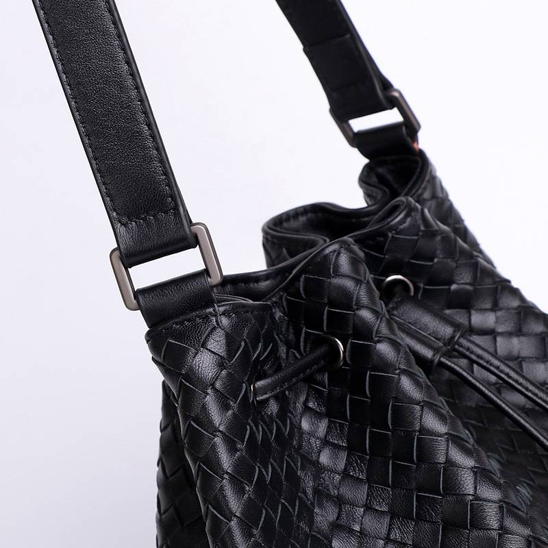 Nuova borsa a tracolla da donna, in vera pelle di pecora intrecciata a mano, borsa alla moda, tutto in uno, grande capacità, borsa a secchiello._voghion.com