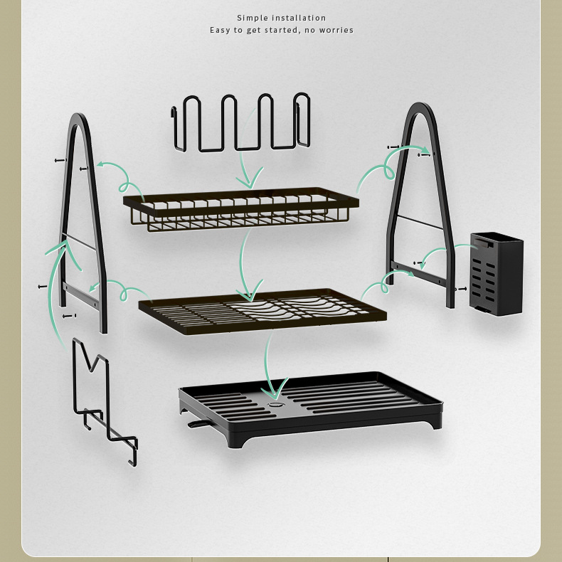 Bowl And Dish Storage Rack Kitchen Storage Rack Multi-Functional Bowl And Chopsticks Draining Rack Household Table Storage Rack_voghion.com