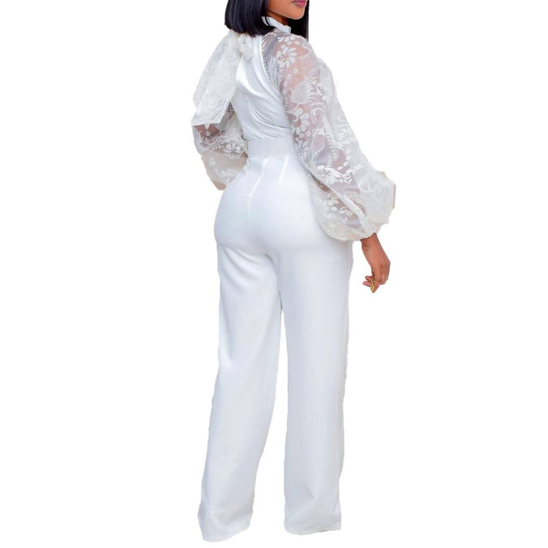 Mesh Jumpsuit Women White Overalls Party Lace Rompers New In Bodysuit One Piece Long Sleeve Summer Long Pants Y2k Spring Work_voghion.com