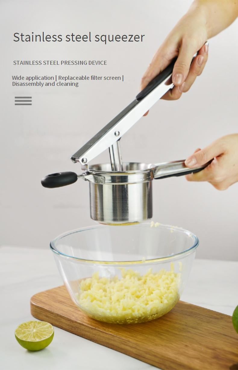 Manual Juicer Stainless Steel Potato Press Crusher Masher Thick Potato Press Fruit Juicer_voghion.com