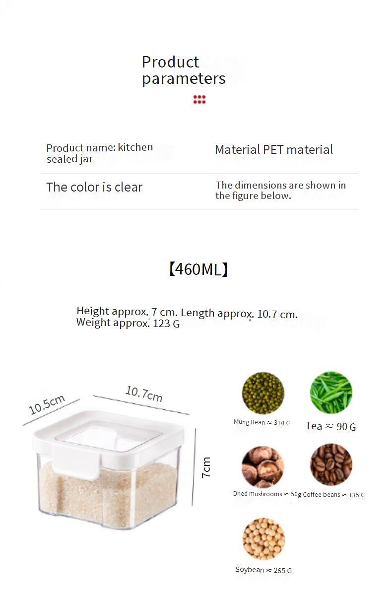 Sealed Jar Food Grade Coffee Bean Noodle Storage Jar Grain Storage Box Spice Storage Transparent Sealed Box_voghion.com
