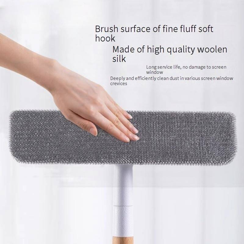 Window Screen Cleaner Brush - No-Removal Scrubbing Tool For Dust & Grime (Multi-Surface Extendable Handle & Ergonomic Grip) - Home Cleaning Essential_voghion.com
