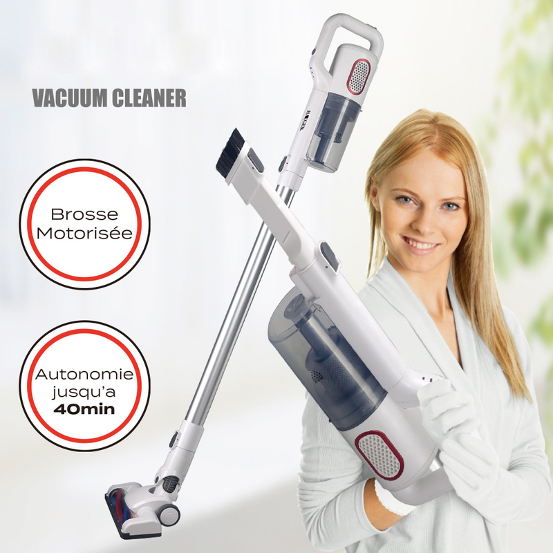 220V Cordless Portable Car Vacuum Cleaner - High Power Handheld Mini Vacuum With Strong Suction For Home & Car Cleaning (White)"_voghion.com
