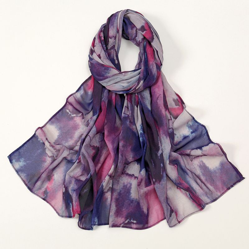 Sciarpe da donna, nuova sciarpa lunga in chiffon stampato tie-dye, sciarpa lunga turca mediorientale, foulard etnico da donna malese e indonesiano_voghion.com