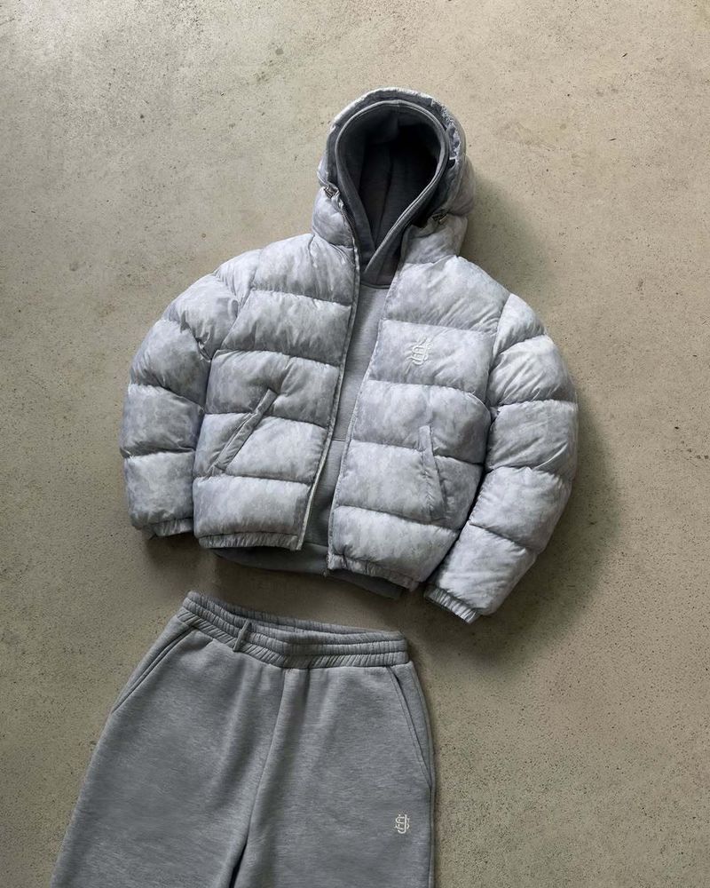 Piumino invernale da uomo con stampa geometrica, cappotto corto spesso con cappuccio, imbottitura in piumino d'anatra bianca all'80%, rivestimento in poliestere leggero (nero, grigio)_voghion.com