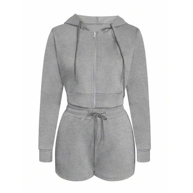 Nuovo set di due pezzi con felpa casual con cappuccio da donna autunno inverno 2024_voghion.com