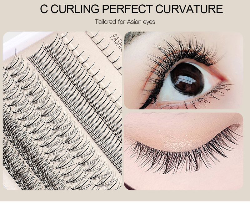 Lot de faux cils segmentés réalistes, denses et faciles à poser soi-même, en grappe unique (ventes très populaires)_voghion.com