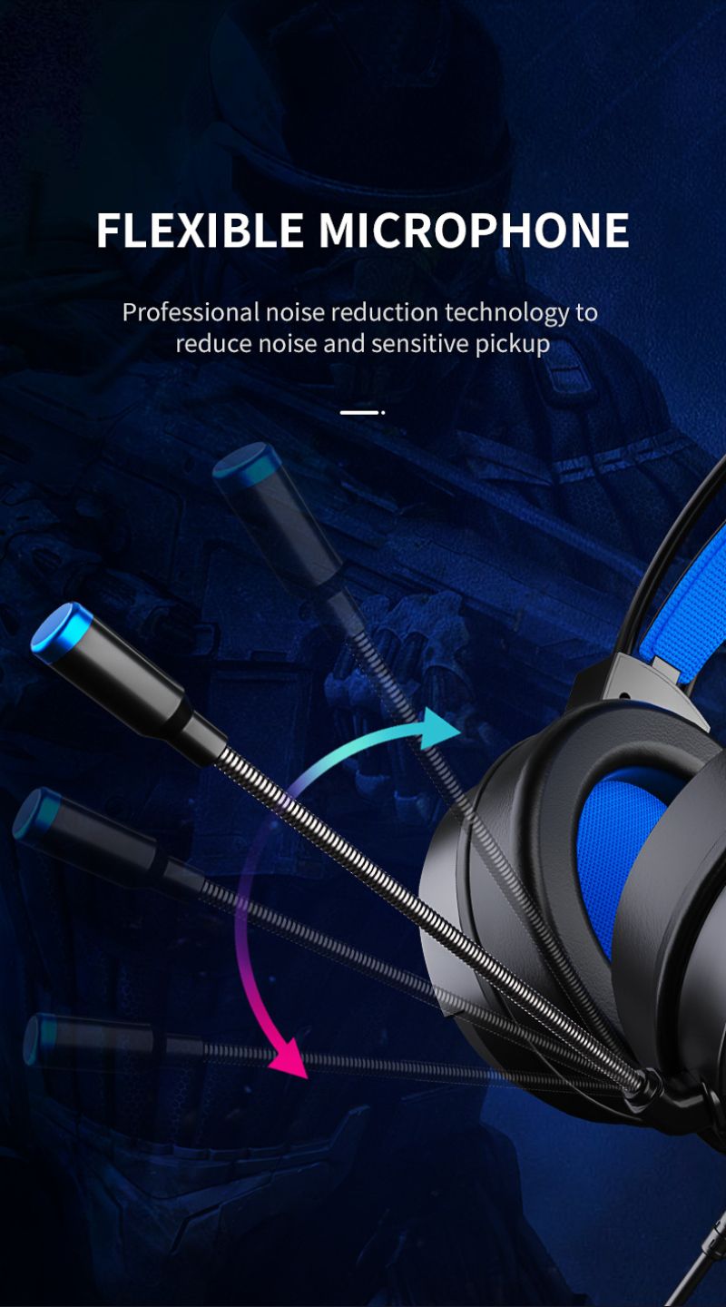 G60 Gaming Headset 7.1 Stereo SVirtual Surround Bass Earphone Headphone With Mic LED Light For Computer PC Gamer Foldable G58_voghion.com