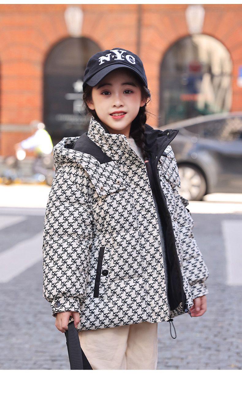 Piumino corto per bambini – Piumino alla moda in stile coreano per bambine (beige/nero/verde/rosa, taglie 120-170 cm, caldo ed elegante)_voghion.com