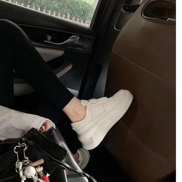 Mascotte Style Magic Tape Smiley Face Beyaz Kadınlar İçin 2025 Yeni Kalın Tabanlı Boy Artırıcı Günlük Spor Ayakkabıları_voghion.com