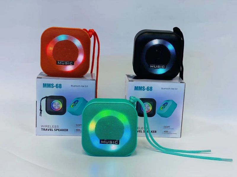 MMS-68 Colorful Light Bluetooth Speaker RGB Luminous Audio Outdoor Mountaineering Rope Bicycle Pendant Company Gift_voghion.com