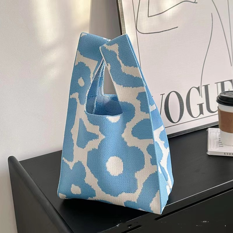 ins Panda Borsa a mano Borsa da donna Borsa in maglia Borsa a secchiello in lana con regalo a mano Borsa tote Borsa per il pranzo in scatola_voghion.com