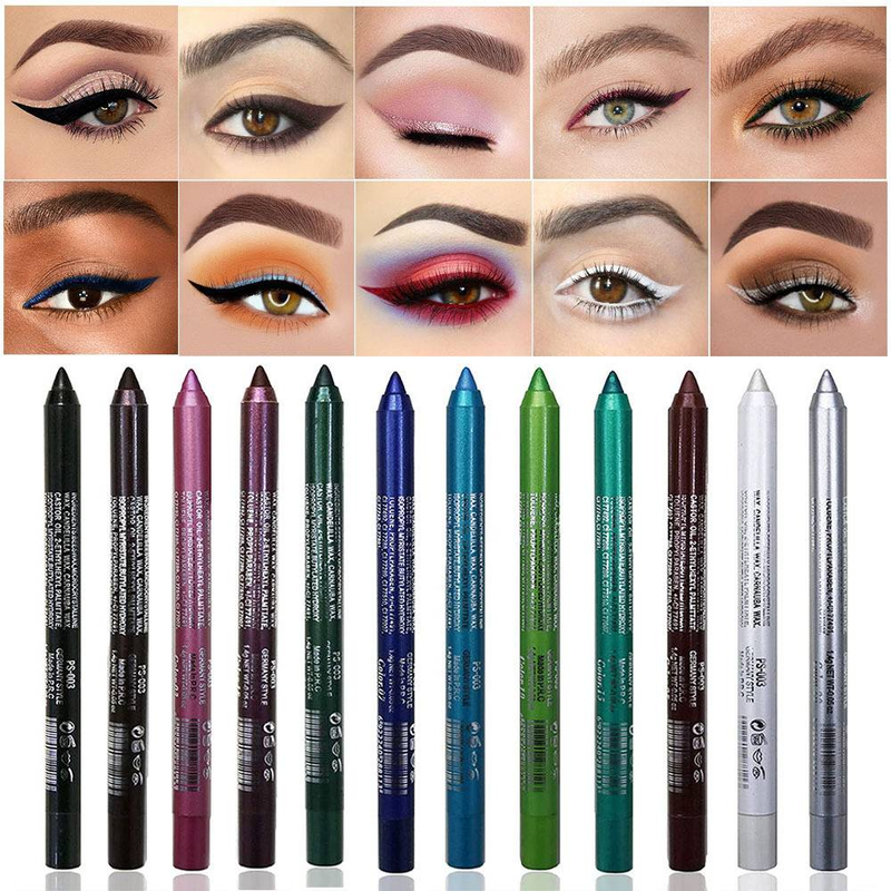 Matita eyeliner 14 colori Matita ombretto perlato impermeabile e anti-sbavatura_voghion.com