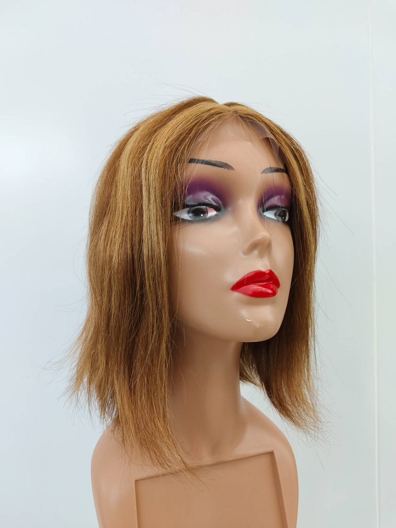 Promozione Parrucca Bob Corta Lisci Evidenziata Frontale In Pizzo Trasparente Parrucche Per Capelli Umani Per Le Donne Parrucca In Pizzo 4x1 Con Ombre Biondo Miele Evidenziata_voghion.com