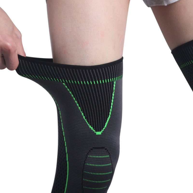 Knitted nylon sports lengthened knee pads for big calf warm knee pads_voghion.com