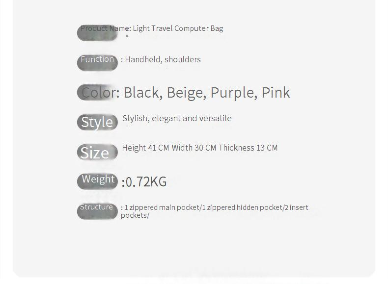 Backpack Simple Women's Advanced Sense Anti-splash Air Bag Shock Absorbing Computer Backpack Daily Commute Business Backpack_voghion.com