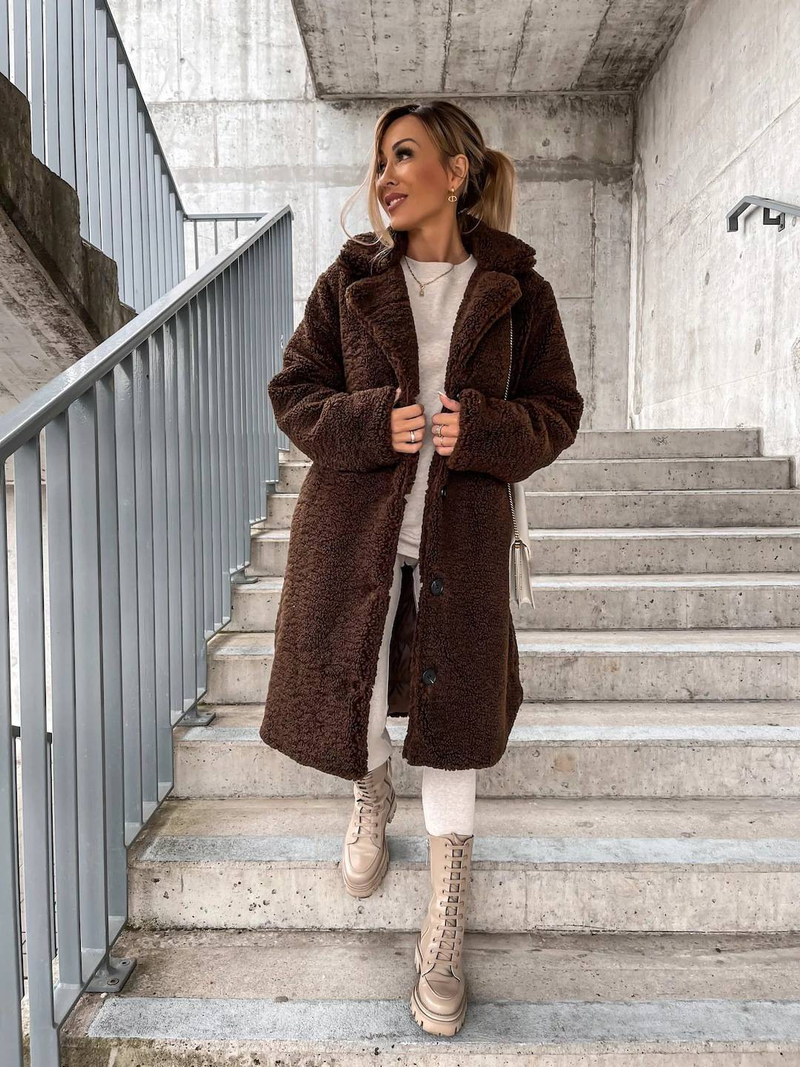 Vrouwen Trenchcoat Pluche Dikke Overjas Herfst Winter Enkelrijs Teddy Jas Lange Stijl Buitenkleding Streetwear_voghion.com