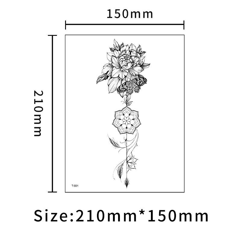 Accessoires de tatouage, nouveaux autocollants de tatouage noirs et blancs, imperméables et durables, autocollants de tatouage de personnalité féminine avancés pour bras sexy_voghion.com