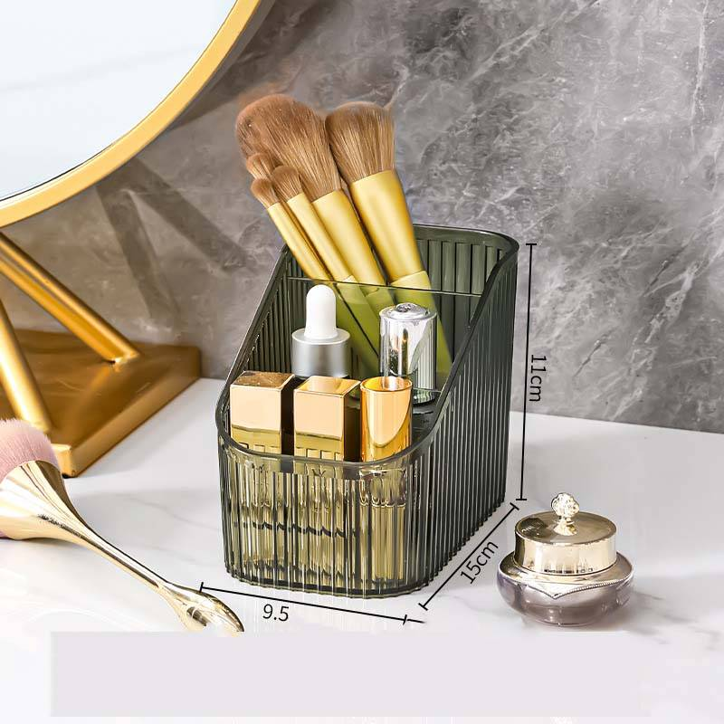 Caixa de armazenamento de mesa com várias grades, caixa transparente para cosméticos, penteadeira de luxo, batom, produtos para cuidados com a pele, prateleira para armazenamento de PET_voghion.com