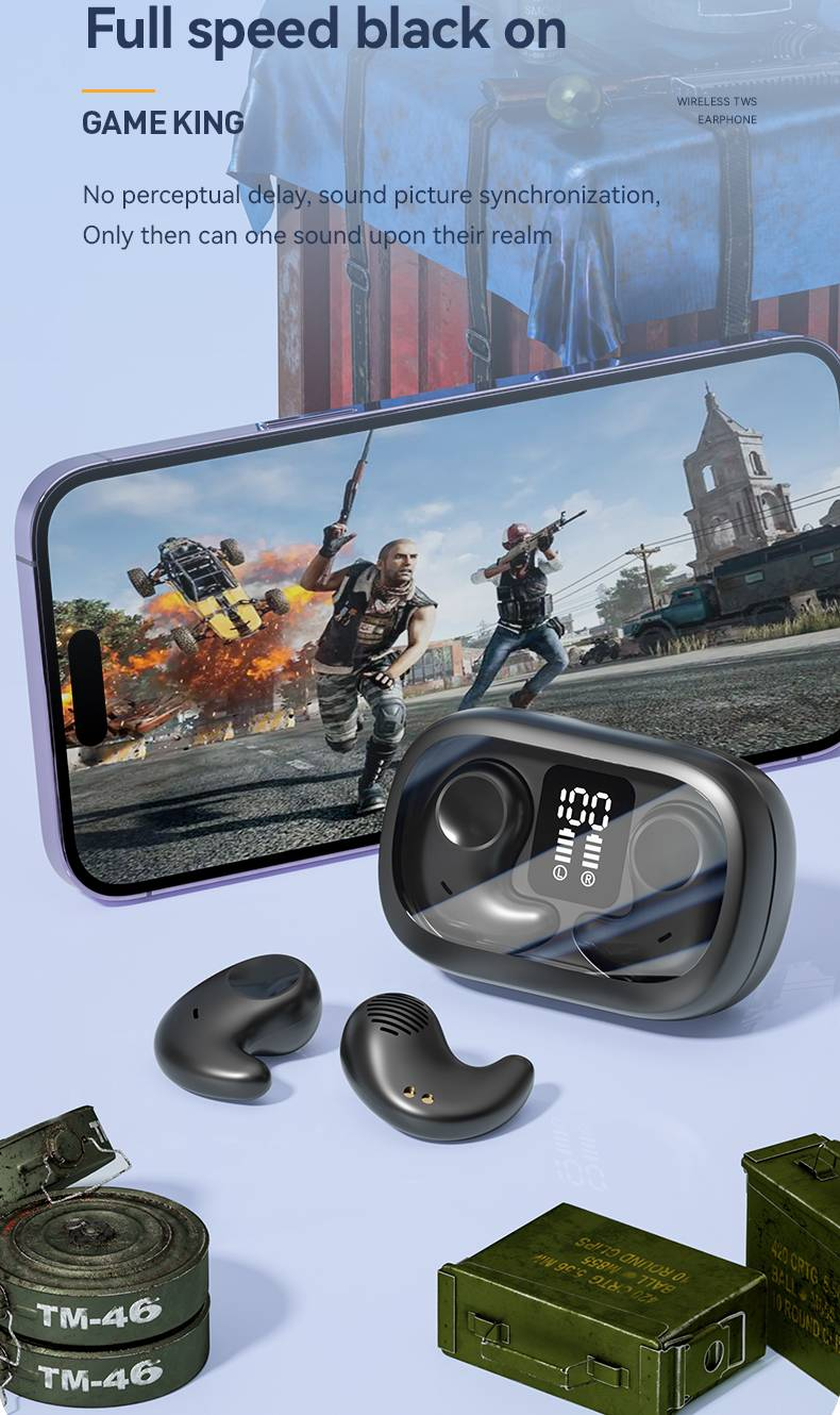 Wireless TWS Earbuds M51 - Sleep Earphones With 6 Hours Playtime, HD Display, Clear Calls, And Dual Ear Sync_voghion.com