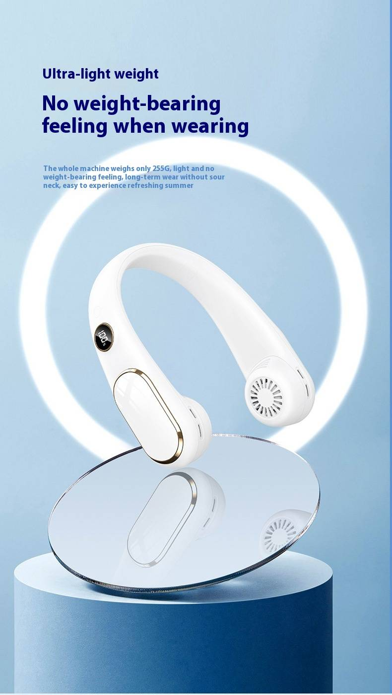 Neck Fan - Bladeless Design With USB Charging & Digital Display (Ultra-Quiet & Lightweight For Outdoor Use)_voghion.com