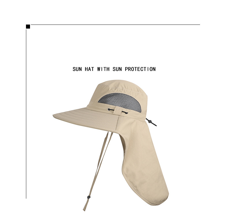 Sombrero para niños con solapa para el cuello: ala ancha para verano, ideal para exteriores, con protección solar UPF 50+ y tejido transpirable de secado rápido._voghion.com