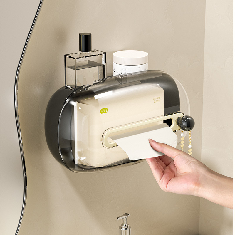 Porta fazzoletti da parete – Distributore di carta impermeabile salvaspazio per bagno e soggiorno, contiene fazzoletti standard_voghion.com