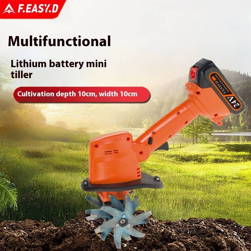 Cordless Electric Mini Cultivator Lightweight 1.2KG Garden Tiller With 500W Motor, Ideal For Weeding, Loosening Soil & Plowing Small Farms & Backyards_voghion.com