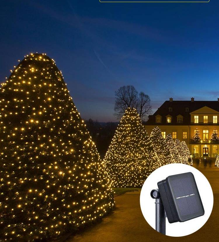 Solarbetriebene LED-Kupferdrahtlichter – 8 Modi, 12 m/22 m, 100/200 LEDs, wasserdicht IP66, Party-Dekoration für den Außenbereich_voghion.com