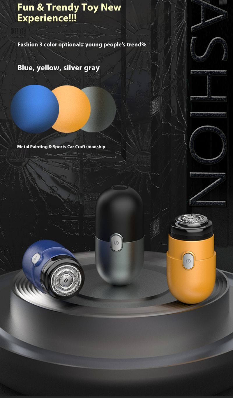 Capsule Electric Shaver – Rechargeable Rotary 1-Blade Razor, 60-Day Battery, Waterproof & Travel-Friendly, Ultra-Quiet_voghion.com