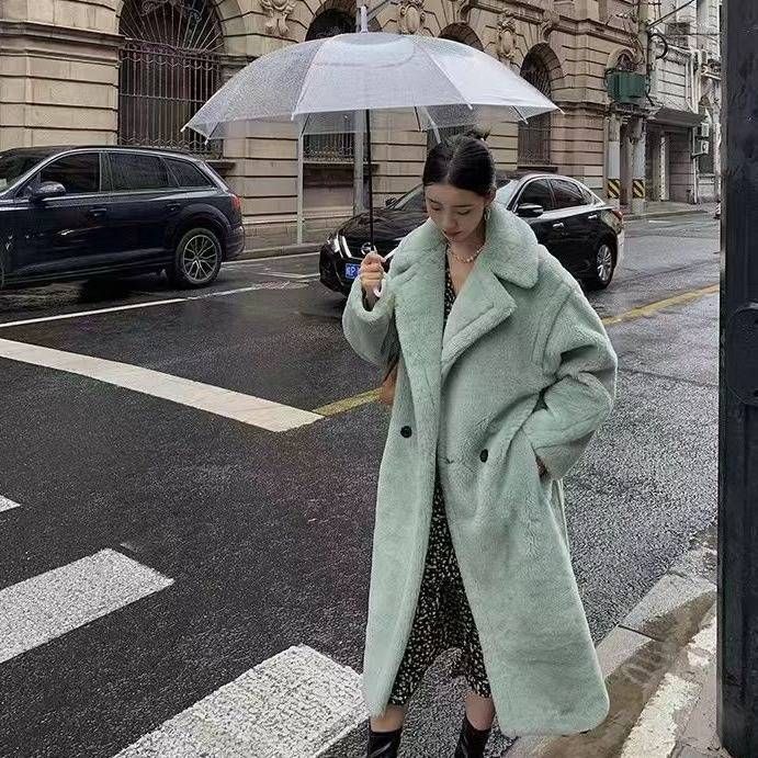 Langer Teddybär-Kunstpelzmantel für Damen – Übergroße Plüsch-Sherpa-Jacke (7 Größen)_voghion.com