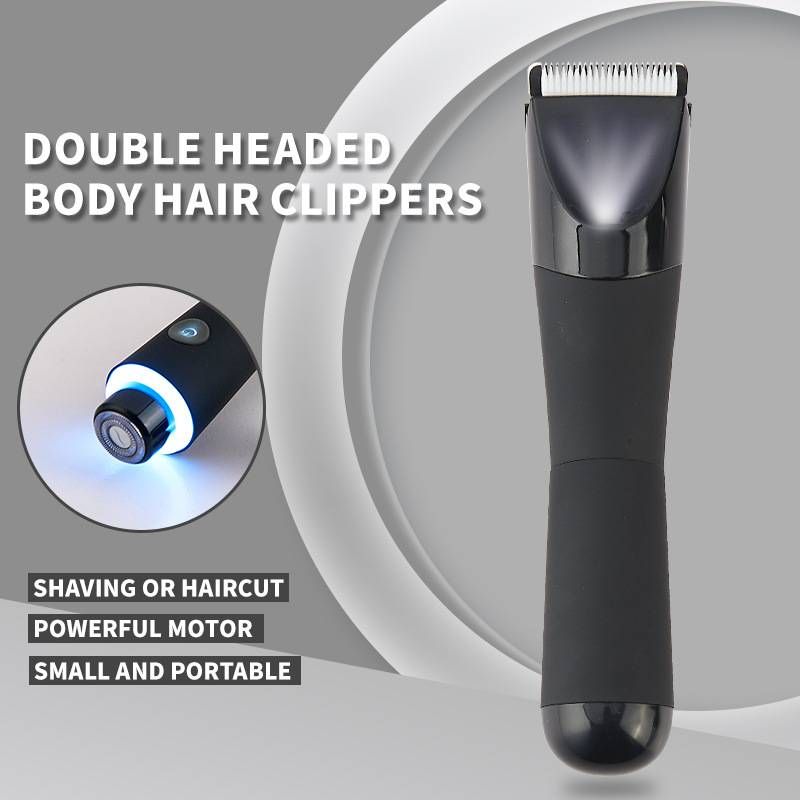 2-in-1 Electric Body Hair Trimmer For Men – Waterproof LED Light Shaver With Ceramic Blades For Groin, Underarms & Full Body_voghion.com
